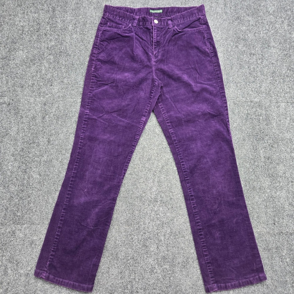 Lauren Ralph Lauren Purple Corduroy Straight Leg Pants Womens Size 6 30x30 Y2K